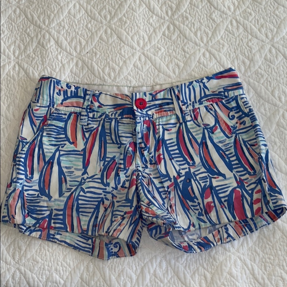 Lily Pulitzer Pink and Blue Sailboat Shorts